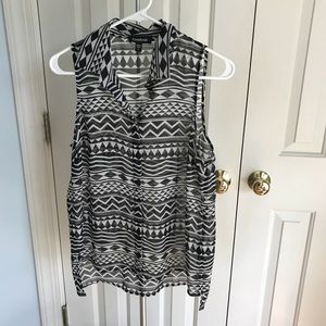 bebe Tribal Sheer Top